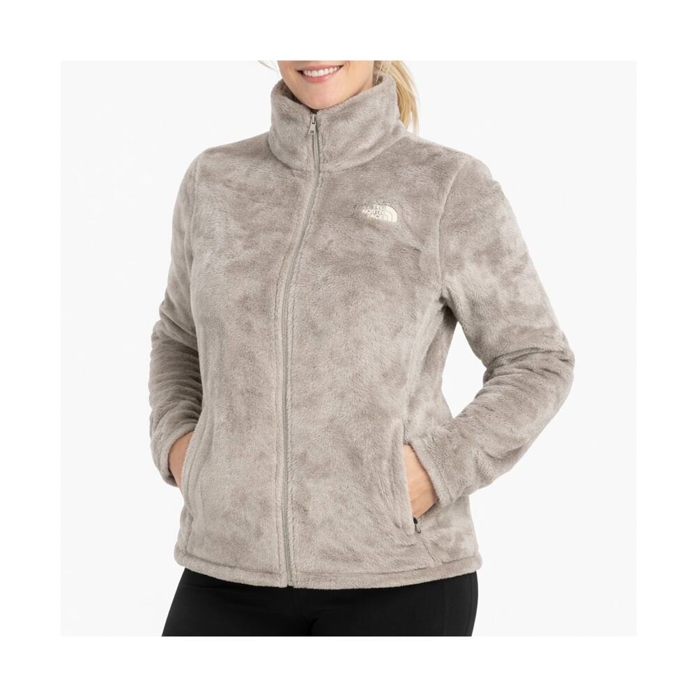 Northface Osito Jacket Womens L Gray Performance Casual Fleece Zip Up Close NWT